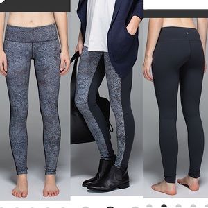 LULULEMON Wunder Under Pant in Bead Envy Silver Spoon Multi / Deep Coal size 6